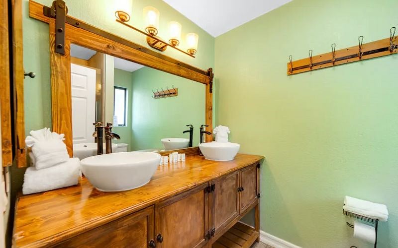 Primary bathroom with double sinks