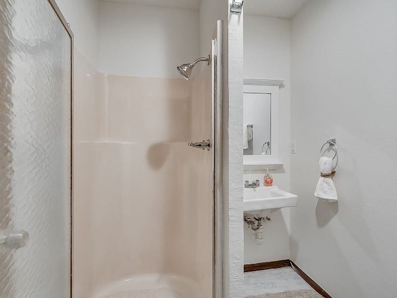 1/2 bath for bedroom #3 (shower, sink, toilet)