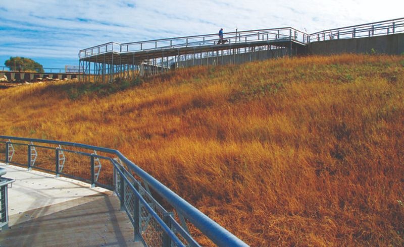 Stroll the Boardwalk through the wetlands at Palmisano Park just two blocks away