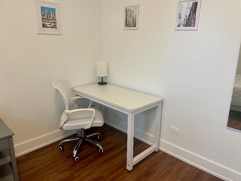 New desk and desk chair in the bedroom