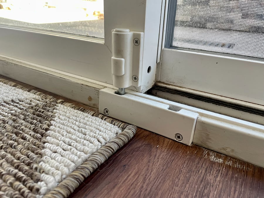 Additional deadbolt lock on unit door.