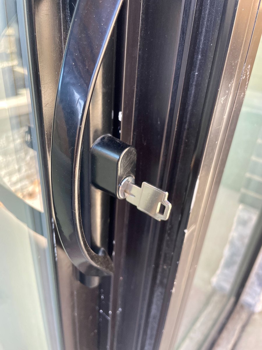 Unit sliding door locks with key