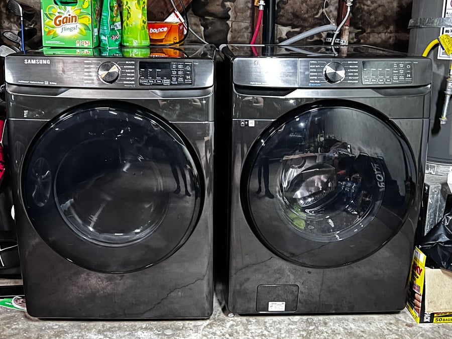 Shared washer and dryer.