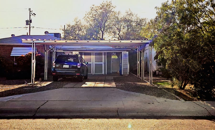 Right side of carport can park 2 vehicles tandem for casita. Left side of carport is for tenants in main house.
