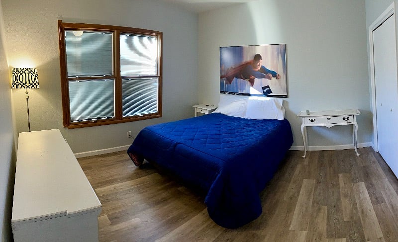 2nd Bedroom w/ Select Comfort Queen Bed & 2 Closets, Ceiling Fan