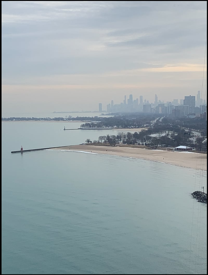 Rooftop view of downtown Chicago.Co