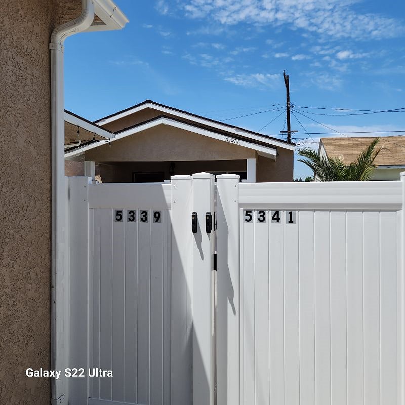 5341 address is the ADU. Front gate is keyed for added safety.