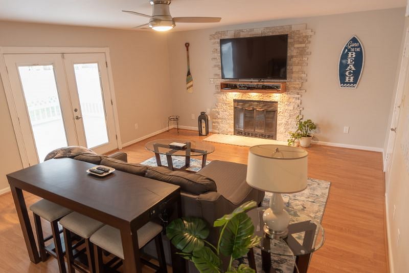 Living Room (Sectional and 3 seater Sofa Console Table)