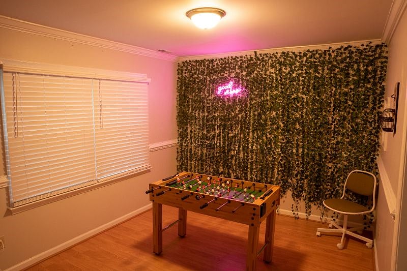 Game Room with TV (opposite wall) and Foosball Table