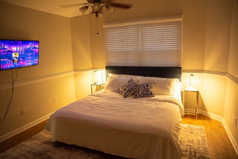 Master Bedroom with ensuite and smart TV with Roku