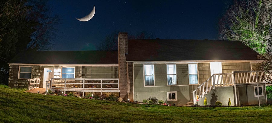 Well-Lit Entryway with Ample Nighttime parking.