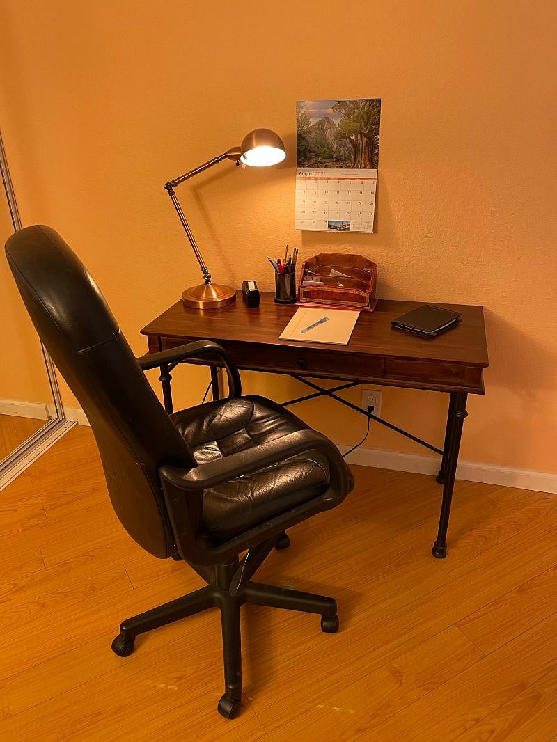 Office area with comfortable chair
