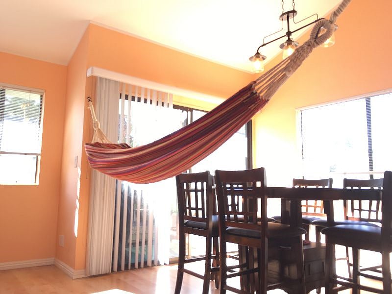 Yes!!! There is an indoor hammock...amazing to unwind in it with some TV!