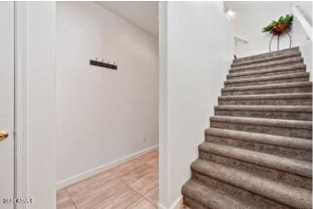 Stairs to unit from garage