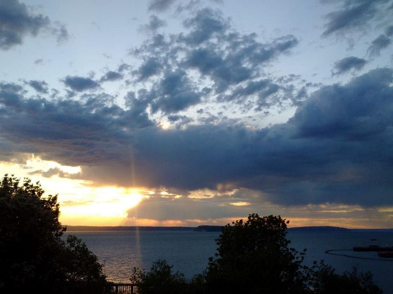 View from upstairs balcony.