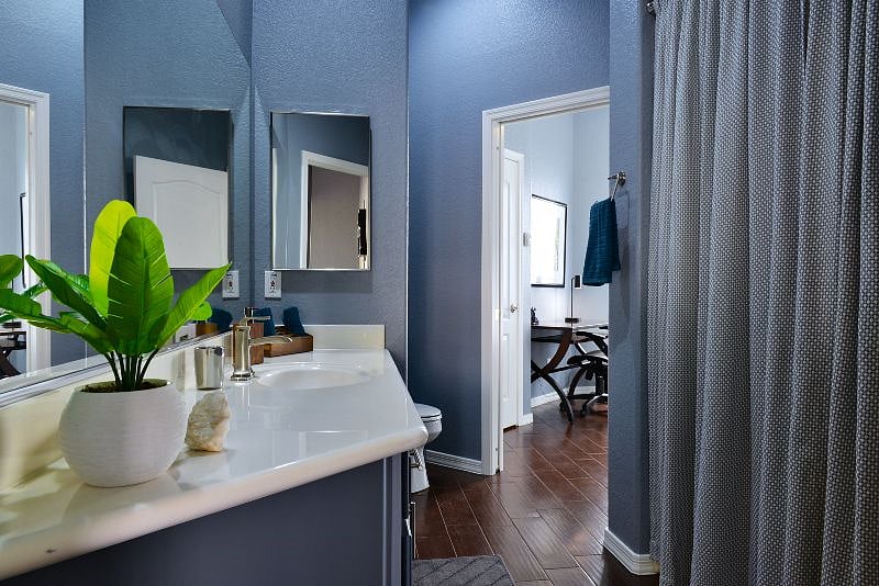 Second bathroom with tub/shower combo