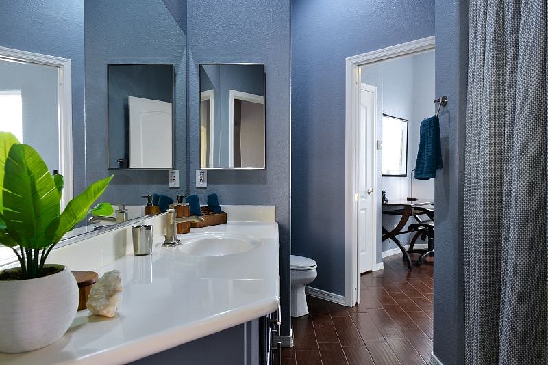 Second bathroom with tub/shower combo