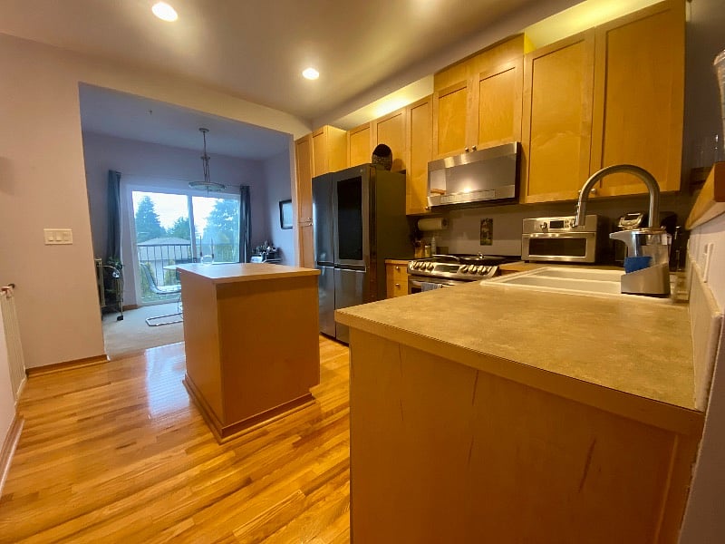 Kitchen and dining room.