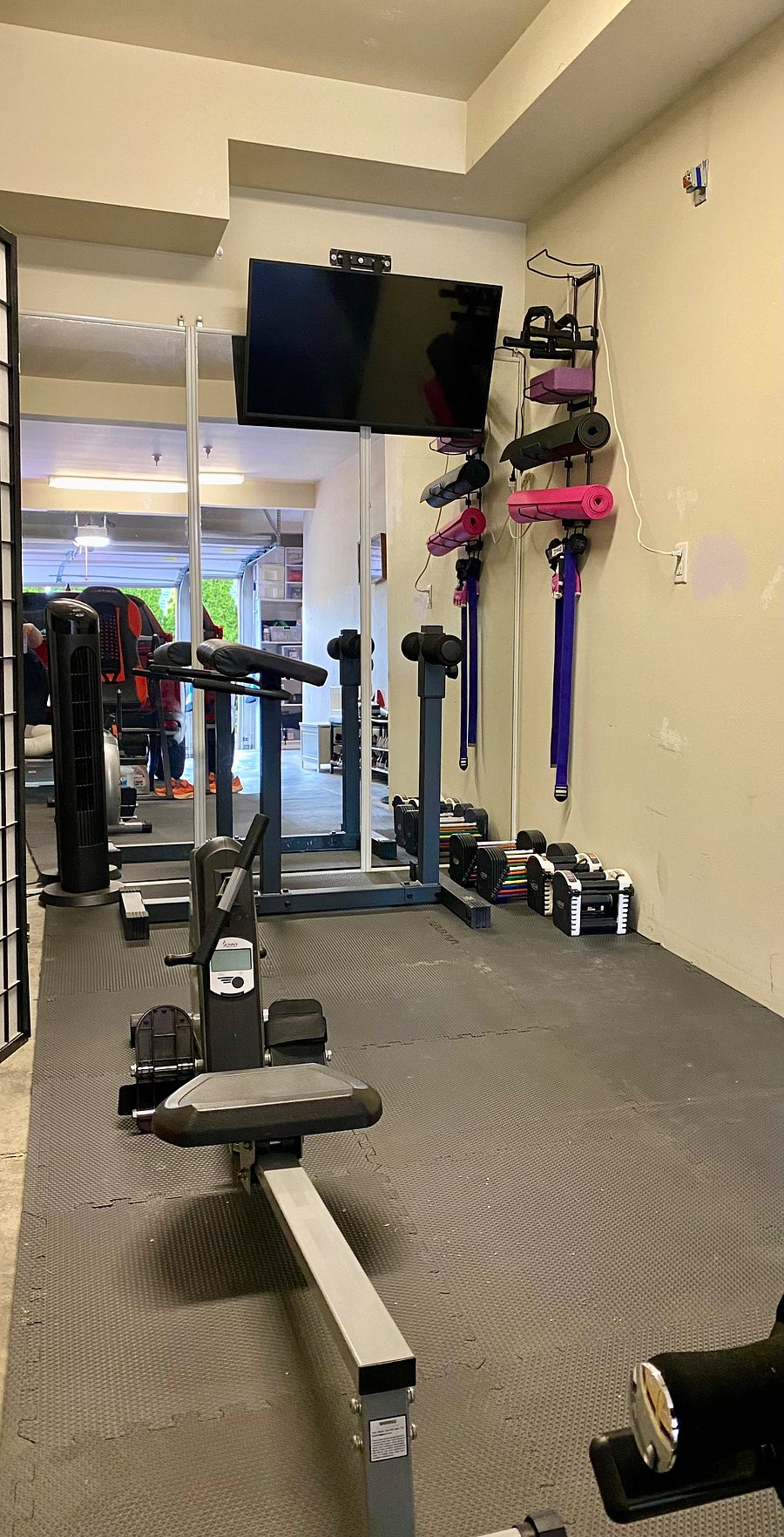 In home gym.