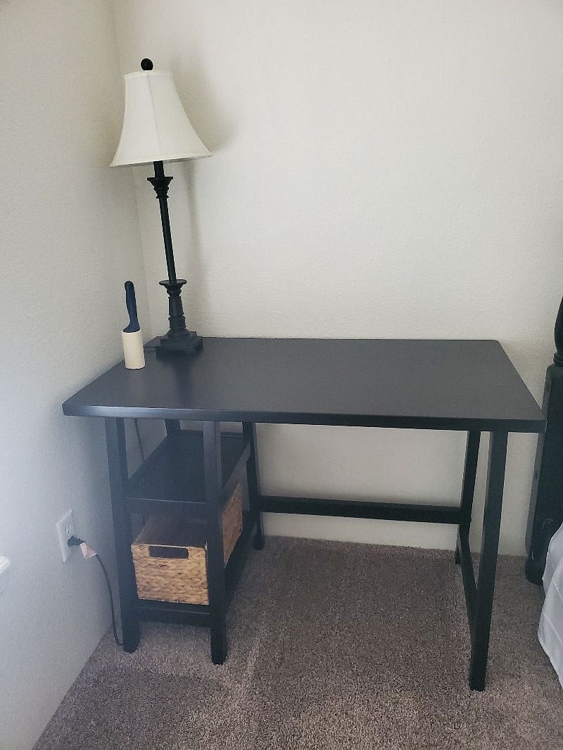 Desk in private bedroom