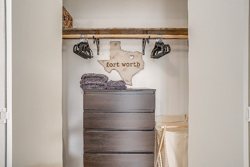 Plenty of storage. We supply hangers, clothing steamer and hampers/laundry baskets your use.