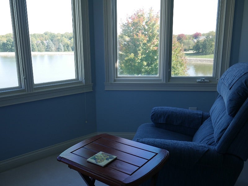  view from bay windows and recliner