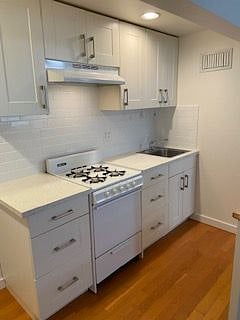 Gas stove, new quartz countertops and back splash