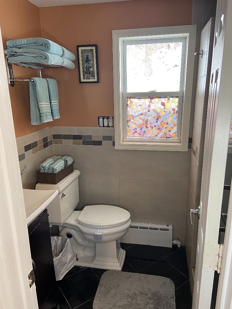 Private bath with towels