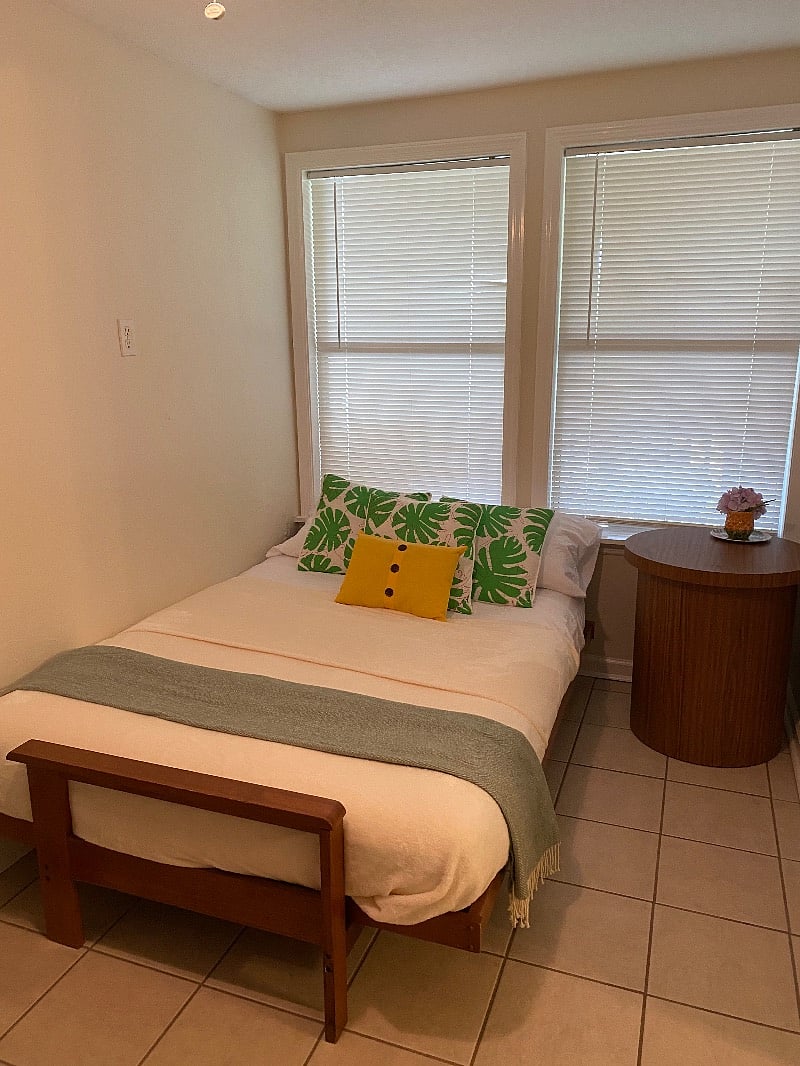 Second bedroom with futon made into double bed