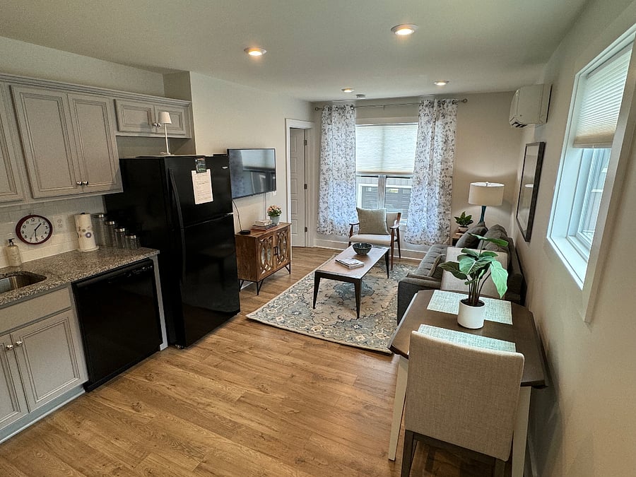 Refreshed curtains, rug, throw pillows and more in June 2024.Ki