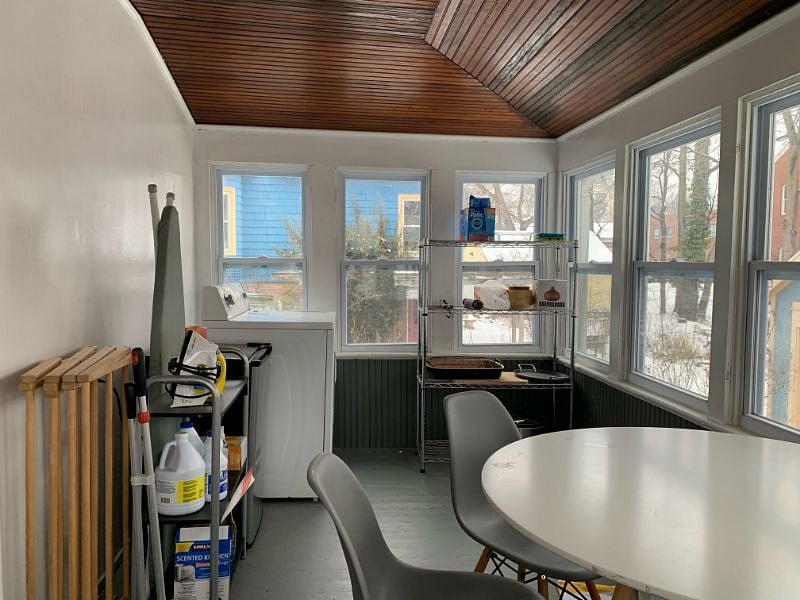 Back enclosed porch with dryer