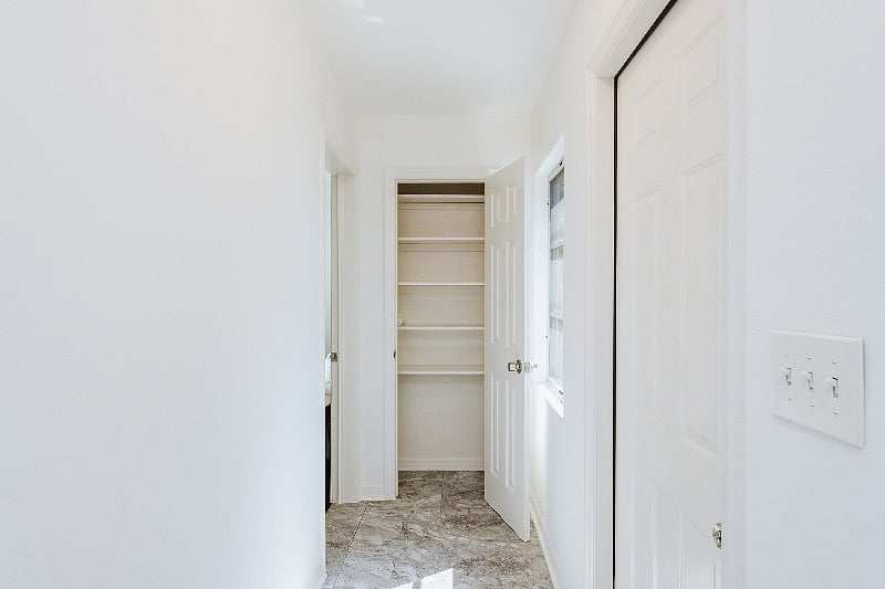Hallway with closet 