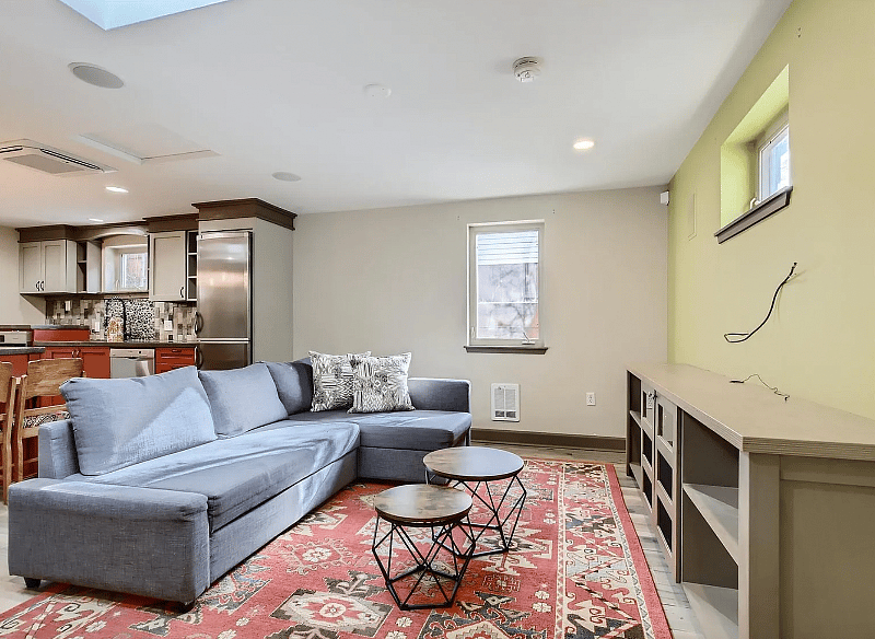 A TV is installed. This photo was from the zillow listing