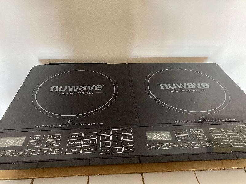 An induction double burner.