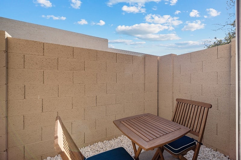 Primary bedroom private outdoor patio.