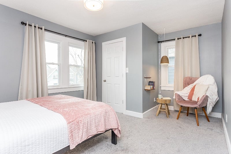 Walk-in closet in primary bedroom.