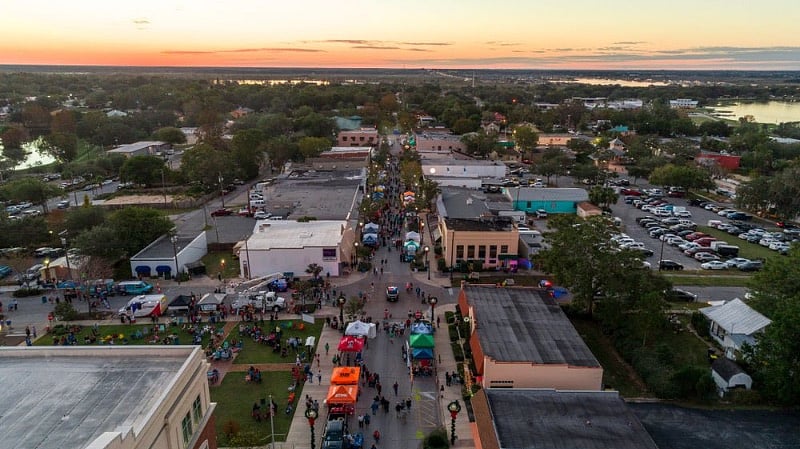 Aerial view of Downtown Clermont.