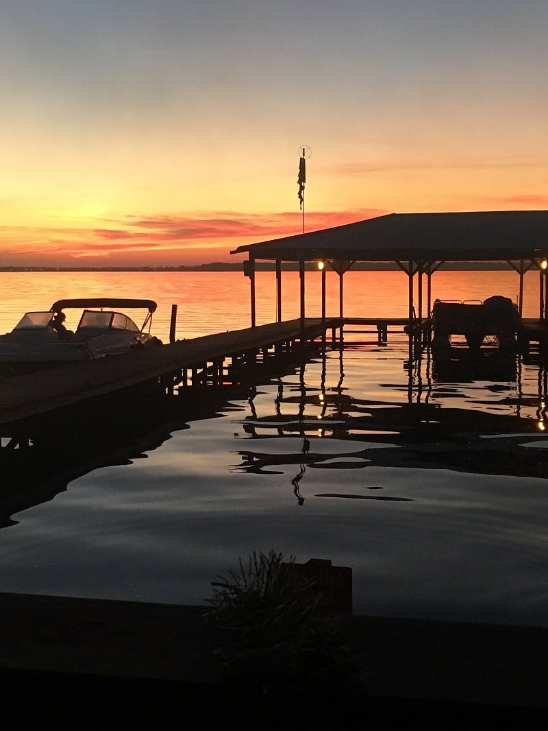 Beautiful lakeside sunsets.