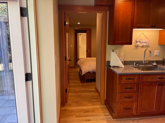 View towards bedroom and bathroom.