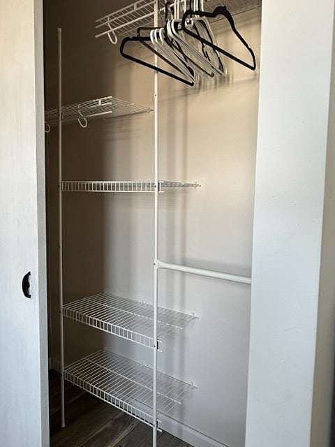 Closet in both bedrooms have this set up