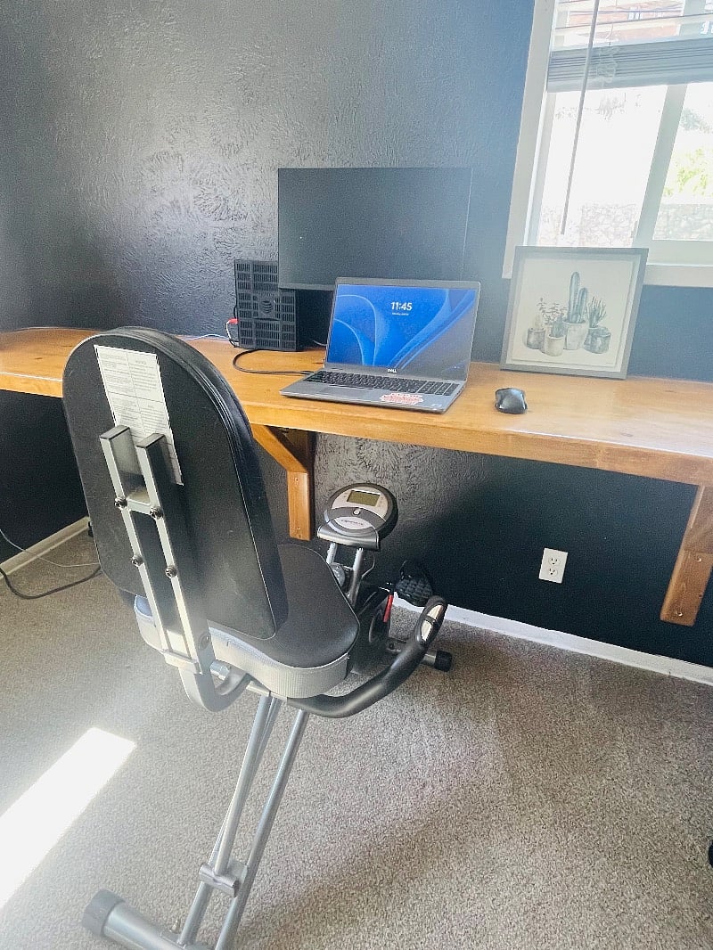 Exercise while you work + second monitor to plug into if you work from home and want/need one.