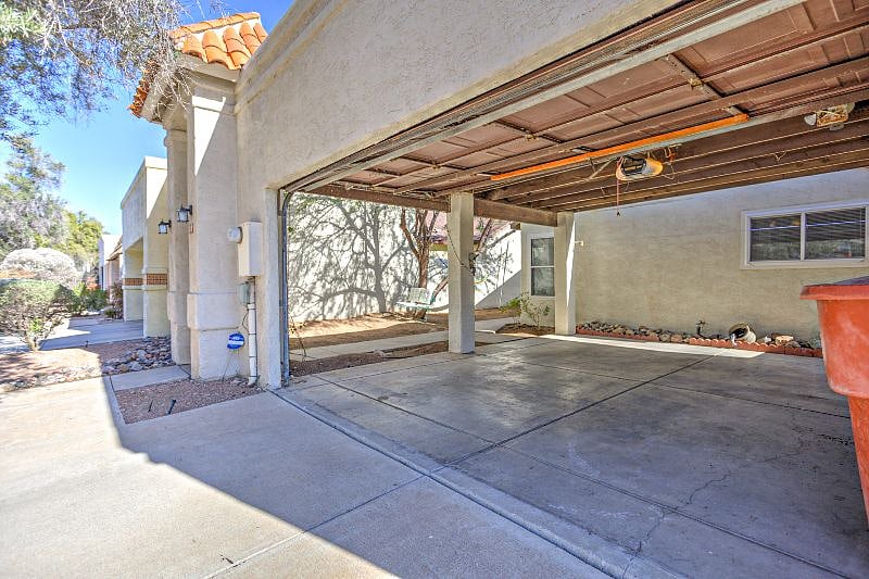 Spacious, secure two-car garage with your own remote access.