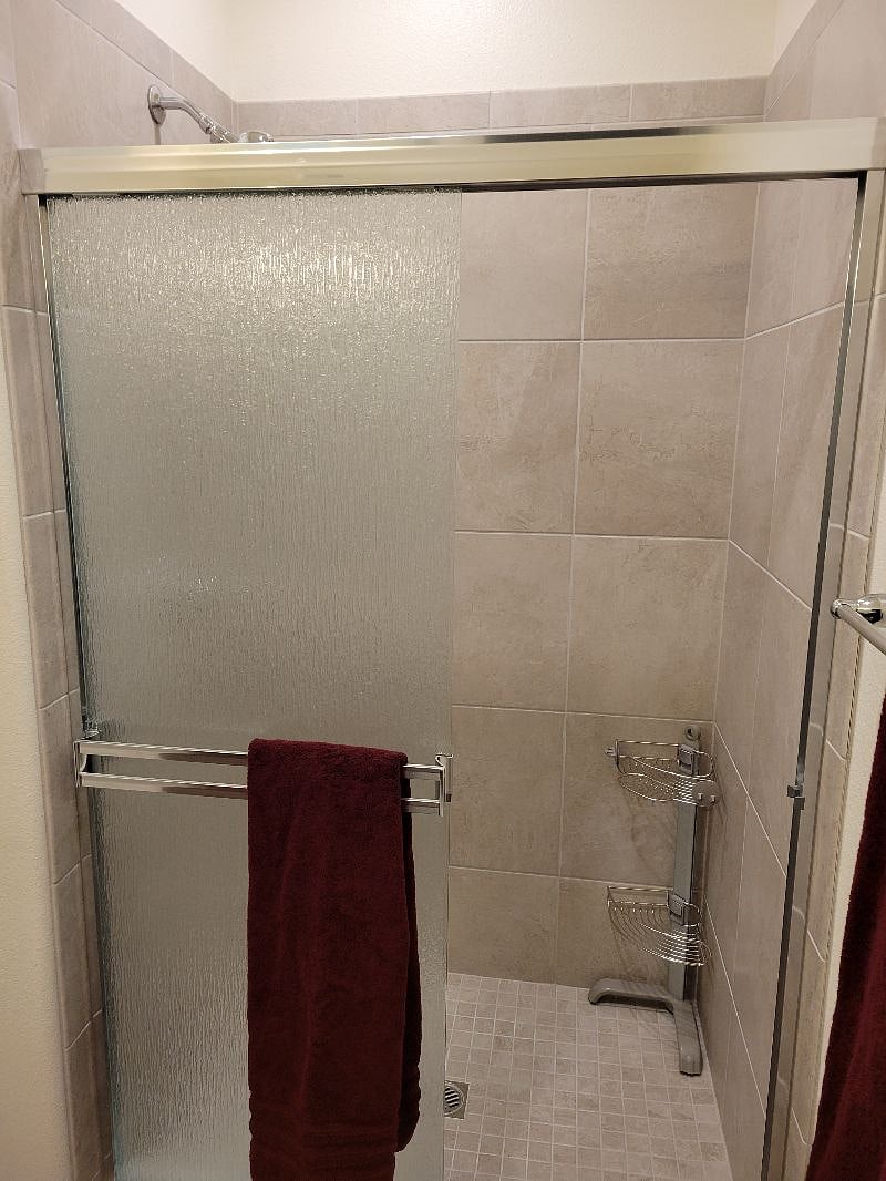 Upgraded large downstairs bedroom shower