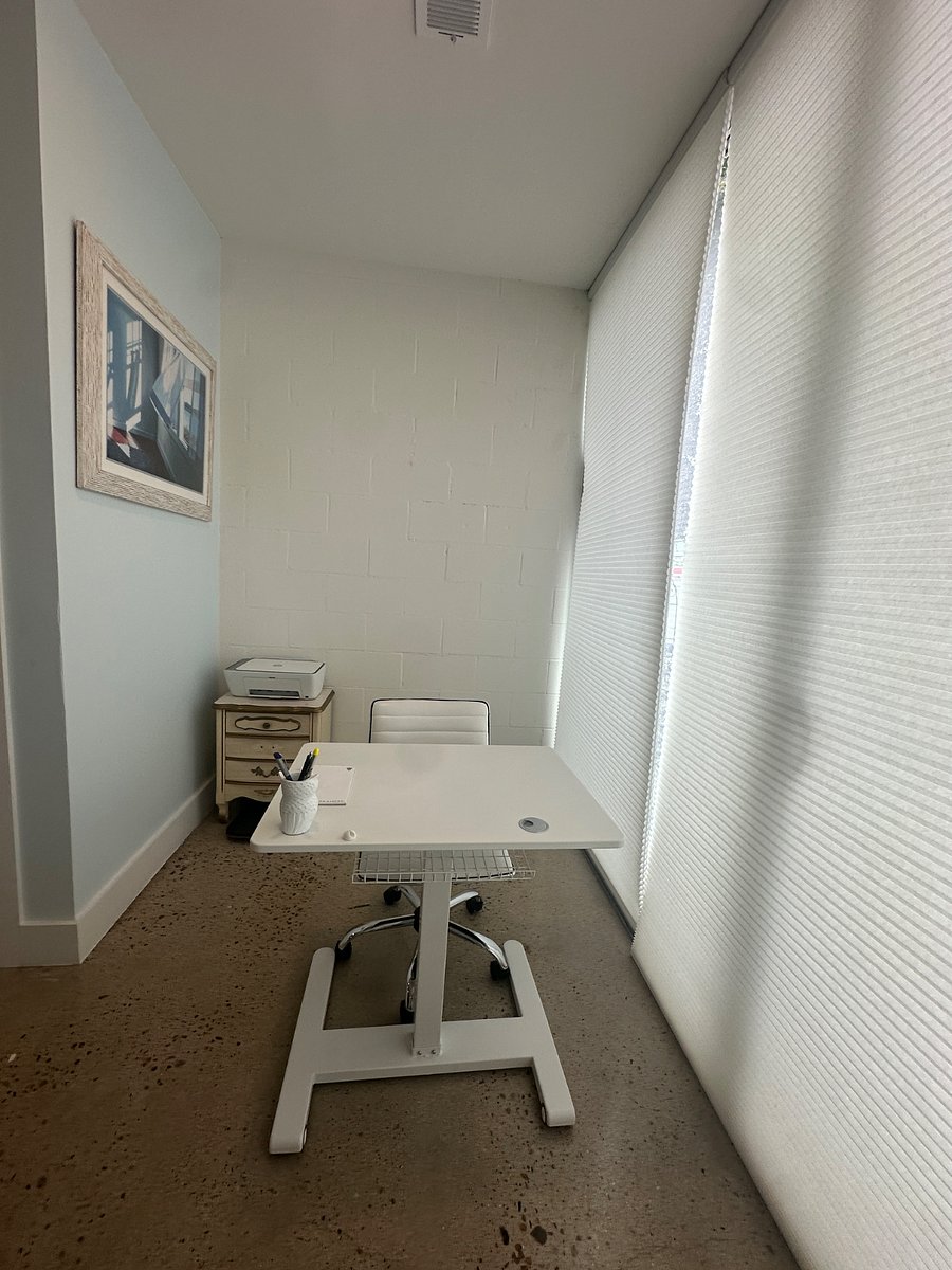 Manual IKEA desk for standing or sitting. On wheels so easily move wherever you want it.