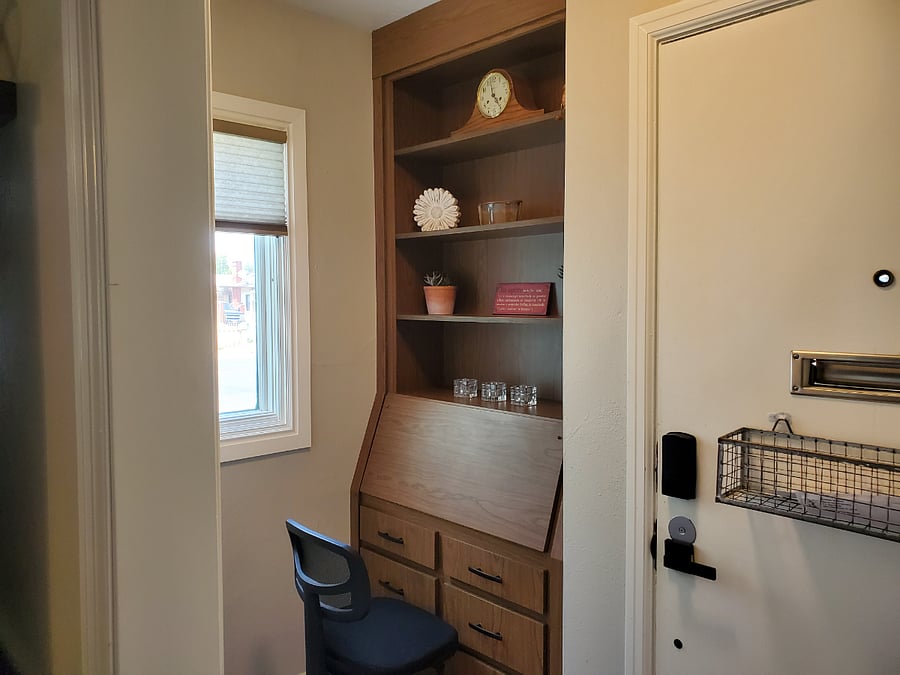 Desk area in entryway