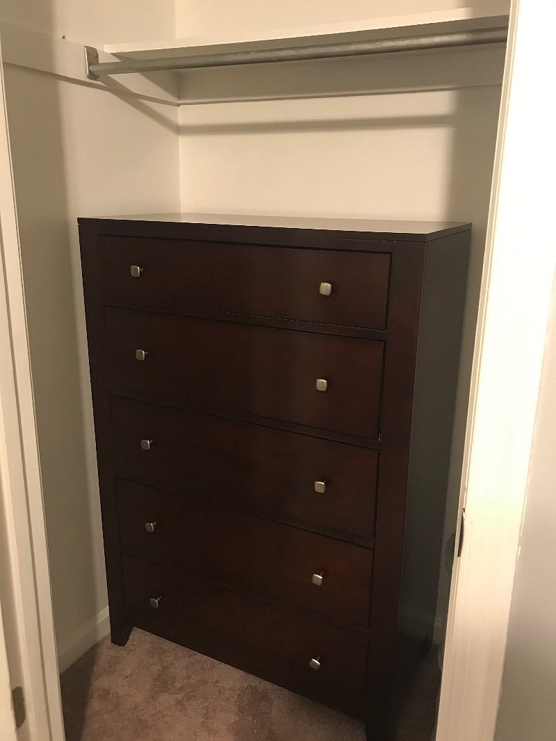 Dresser in the closet to allow for more space