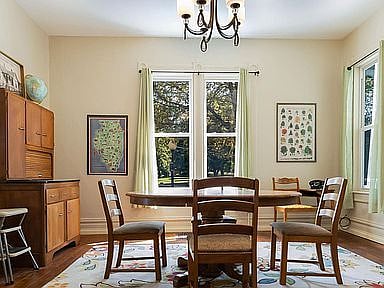 Another angle of dining room - kitchen to left.