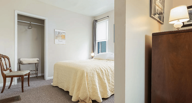 Master bedroom w/queen size bed.