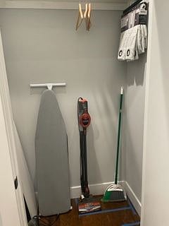 Hallway closet storage.