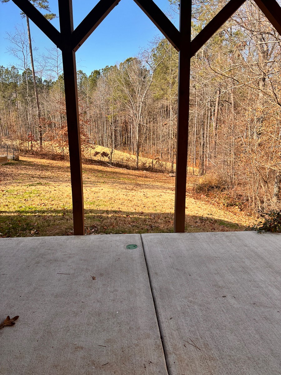 your private patio overlooking the backyard